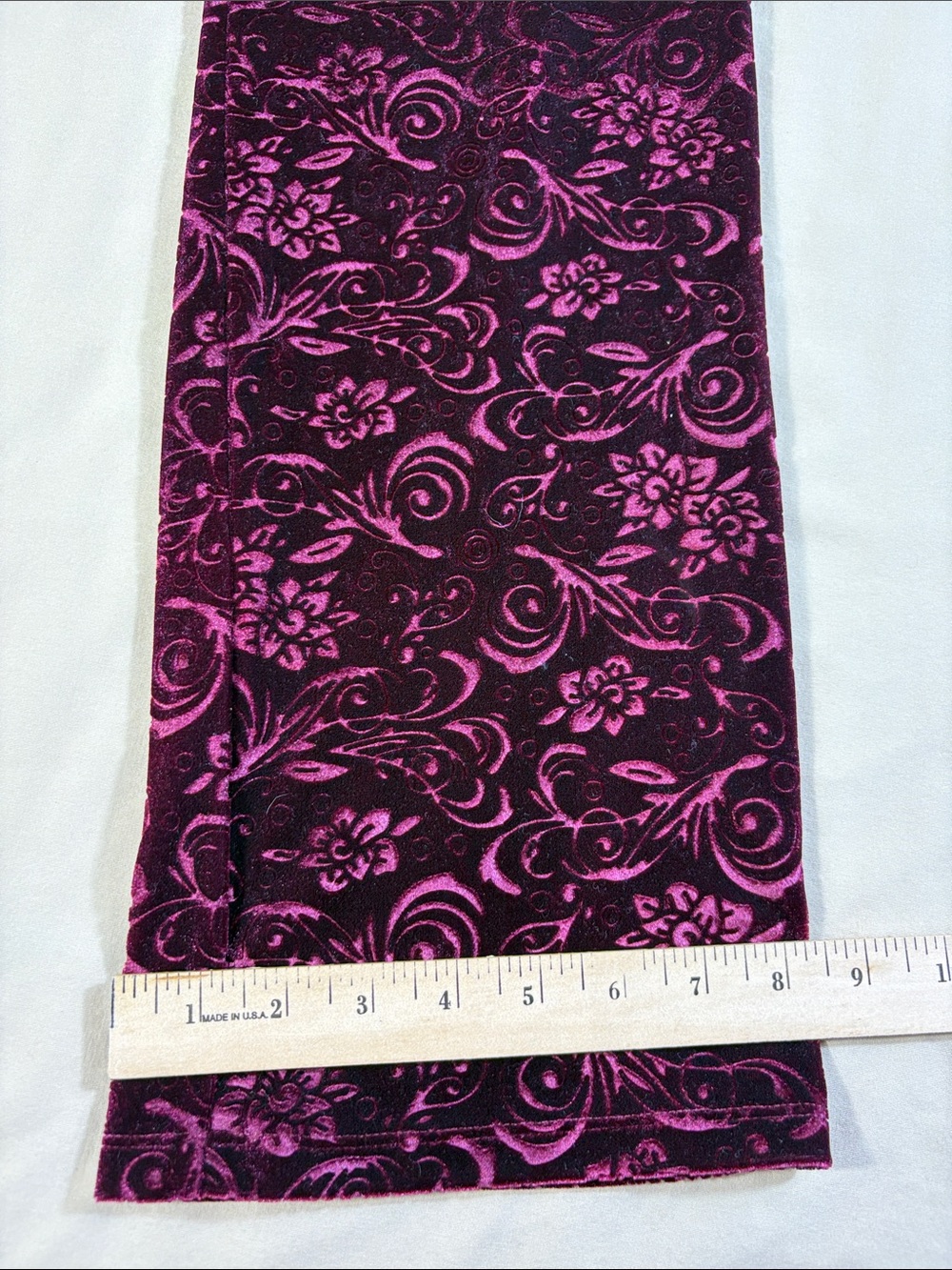 Marc New York Andrew Marc Burgundy Velvet Burnout Floral Wide Leg Pants XS NWT - Picture 9 of 11